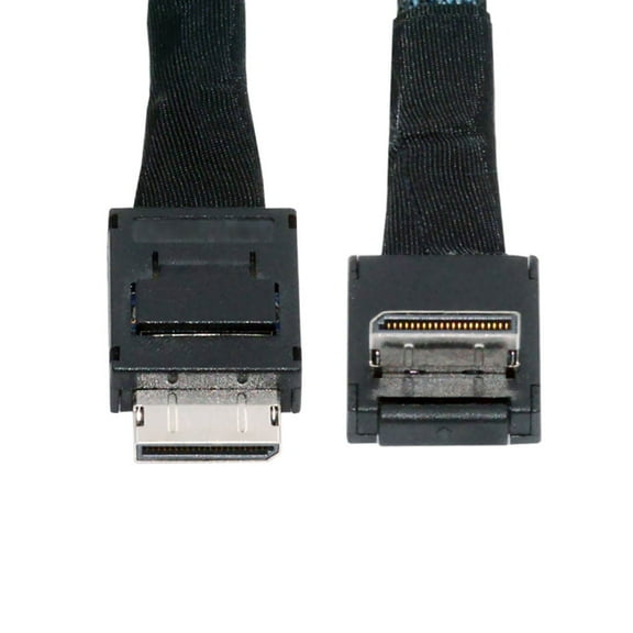 FVH Down Angled 90 Degree OcuLink PCIe 4.0 PCI-Express SFF-8611 4i to SFF-8611 Data Active Cable for eGPU SSD 80cm