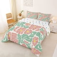 thumbnail image 2 of Homewish Boho Geometric Floral Queen Comforter Set,Orange Pink Daisy Flowers Comforter Sets Queen,Polkadot Reversible,3 Pieces,1 Comforter and 2 Pillowcases, 2 of 7