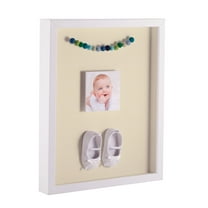 ArtToFrames 14x18 Inch Shadow Box Picture Frame, with a Satin White 1 Wide Shadowbox frame and Oyster Mat Backing (4655)