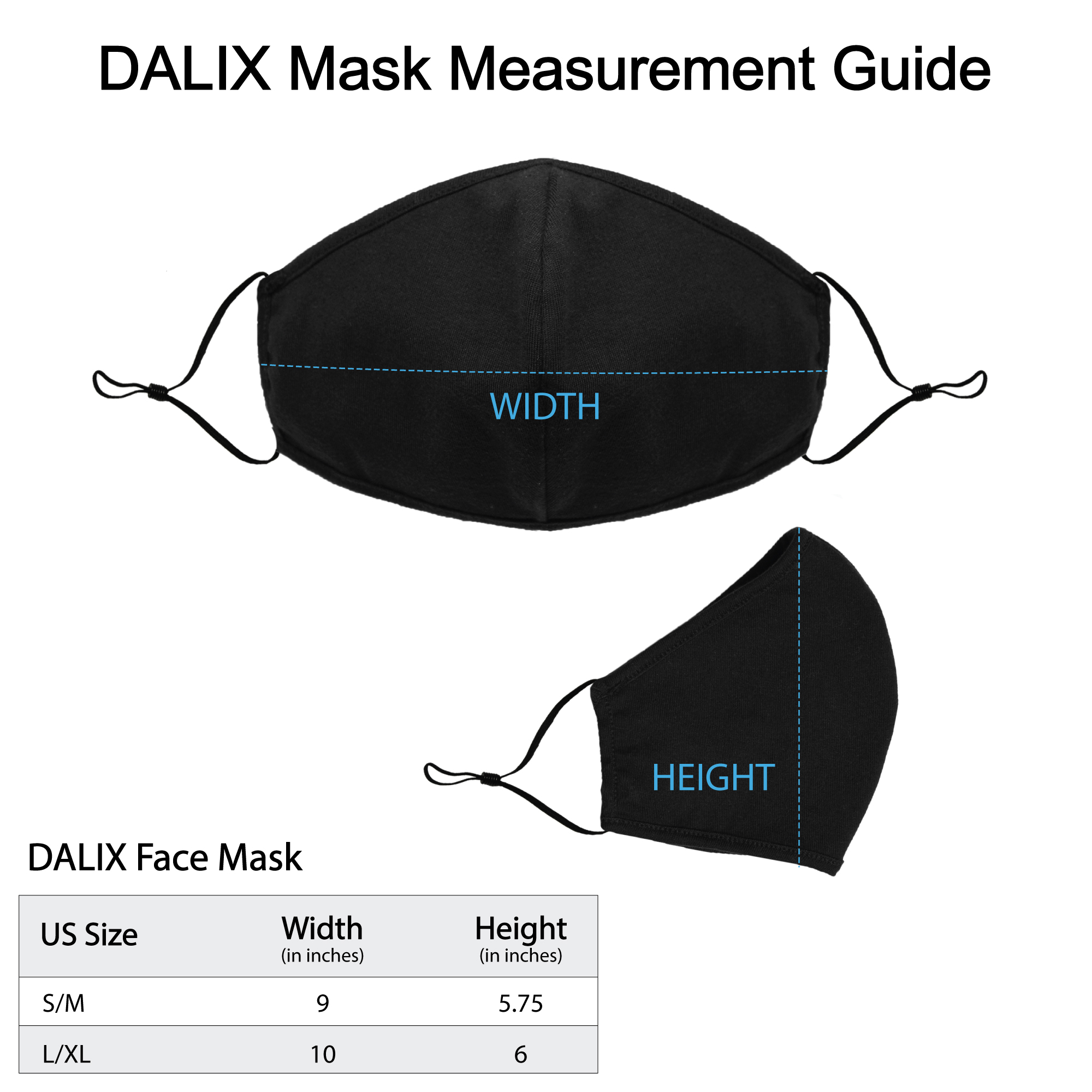 DALIX Cloth Face Mask Reuseable Washable in Assorted Colors Made in USA  (5 Pack) - image 4 of 5