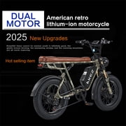 Electric Bikes,Electric Mountain Bike for Adult,Akez S1 MAX Ebike with 750W Peak Motor,7speed,48V 26AH Battery,Dual Hydraulic Brakes,Full Shock Absorption,Dirt EBike for Outdoor Adventure,Green