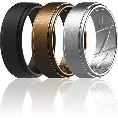 ThunderFit Silicone Wedding Rings for Men Breathable Airflow Inner ...