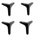 thumbnail image 1 of 4x Patas de metal para muebles en forma de triángulo, estilo moderno, soporte de TV, sofá, aparador, mesa, cama, escritorio, bricolaje, acabado negro mate de 100 mm, 1 of 5