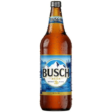 Busch American Lager Beer 32 fl oz 1 Glass Bottle 4.3% ABV