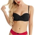 thumbnail image 3 of Bigersell Underwire Push up Bra Women Lace Wireless Bras Comfort Soft Sports Bras Ladies Bras No Underwire Padded Bralette Underwear Everyday Bras Black M, 3 of 4