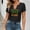 Black, variant on Shirts for Women Mexican Print Short Sleeve Notch V Neck Fiesta Top Tees for Women White L