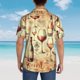 thumbnail image 4 of Fotbe Wine Camisa Hawaiana para Hombre Unisex – Camisa Casual de Verano con Botones de Manga Corta de Algodón y Lino,3X-Large, 4 of 7