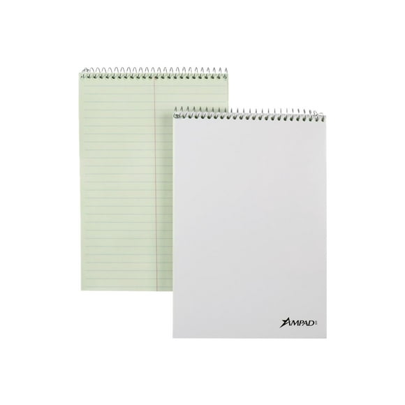 Ampad Steno Pads, Gregg Rule, Green Cover, 80 Green-Tint 6 X 9 Sheets, 6/pack