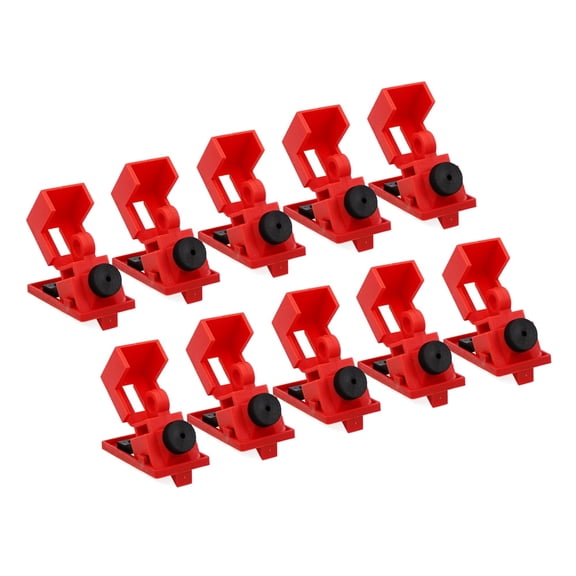 RULLINE Circuit Breaker Lockout Device,10Pcs for 120/277 Clamp-on Electrical Single Pole Breaker for Loto Station Lock Out Tag Out Kit, Medium
