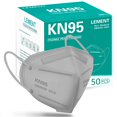 thumbnail image 1 of Mascarilla facial KN95 LEMENT, 50 unidades, con elástico antipolvo, gris, 1 of 7