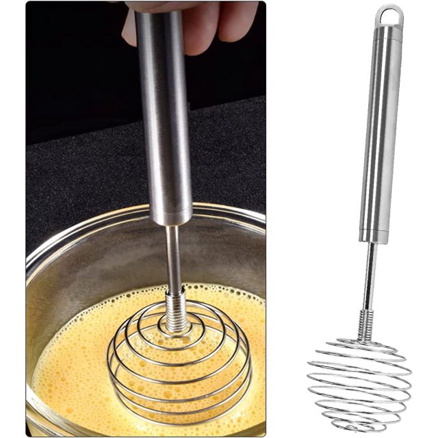 Batidora de mano BEMS-1 plateada para rollitos de primavera, batidora de huevos de acero inoxidable,