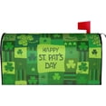 thumbnail image 2 of St. Patrick''s Day Green Plaid Clover Mailbox Magnetic Post Mailbox Cover Garden Decor Outdoor Large 25.5" X 21", 2 of 6