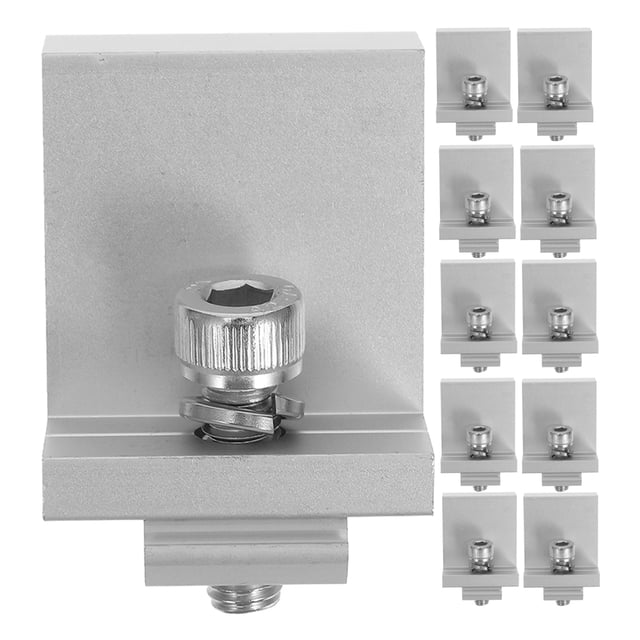 12PCS Solar Panel Mounting Bracket Aluminum Alloy End Clamps Secure and Stable Installation Solar Panel End Clamp for DIY and Professional Installers (M8x25)