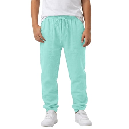 WhouRiu Big Boy s Pants Formal Straight Leg Pants Durable Trousers Child Baggy Breathable Comfortable Casual Pants Green Size 16-17 Y