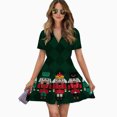 thumbnail image 2 of The Nutcrackers Women Dress V-Neck Short Sleeve Flowy Swing Party Midi Dress, 2 of 4