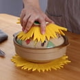 thumbnail image 3 of MasteelfCA 2pcs Sunflower Round Shape Heat Resistant High Temperature Resistance Coaster Cup Mat for Home (Yellow), 3 of 7