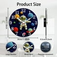 thumbnail image 2 of 3D Cute Astronaut Pattern Wall Clock 12 Inch Non-Ticking Clocks Round Starry Sky Planet Wall Hanging Clock Battery Operated for Bedroom Living Room Kitchen Office colorful DIY, 2 of 9
