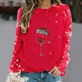 thumbnail image 2 of gakvbuo Christmas Sweater for Women Christmas Sweatshirt Crewneck Print Long Sleeve Blouse Pullover Sweatshirt Tunic Tops Hoodless Sweatshirt, 2 of 4