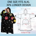 thumbnail image 4 of Oversized Wearable Blanket Hoodie,Black Christmas Ornament Pattern Sherpa Blanket Hoodie with Super Pockets,Super Warm Fuzzy Pullover for Women & Men, 4 of 6