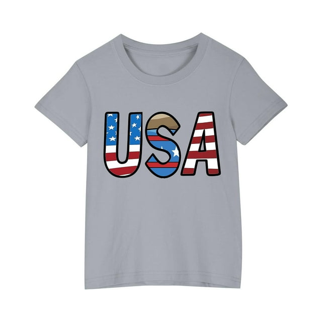 MeetoTime T-shirt en Coton Imprimé pour Enfants, Col Rond, Manches Courtes, Haut d'Été