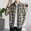 thumbnail image 4 of Camisa y blusa para hombre, manga larga, para hombre, con bolsillo, a cuadros, marca barata, botones, ropa de lujo original, estética social, cuello, 4 of 5