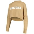 thumbnail image 2 of Women's Tan Arizona Wildcats Raglan Cropped Sweatshirt & Sweatpants Set, 2 of 5