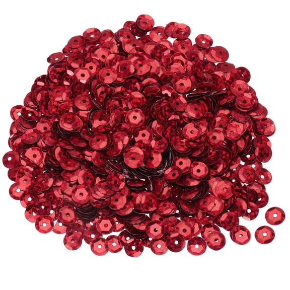 Loose Sequins 6MM Laser Sequins 2400Pcs Cup Sequins Embroidery Sequins for Jewelry Making Crafts Sewing,Red