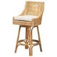 thumbnail image 2 of Baxton Studio Bella Modern Bohemian Natural Brown Rattan Bar Stool, 2 of 7