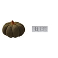 thumbnail image 1 of Cojín de sofá con forma de calabaza de Halloween con reloj digital de pared para decoración de dormitorio, oficina o aula (temperatura y humedad)., 1 of 8