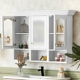 thumbnail image 4 of 47" Wall Mounted Bathroom Cabinet with Mirror, Cabinet with 3 Adjustable Shelves and 3 Open Compartments for Bathroom, Over The Toilet Space Saver Storage Cabinet with Glass Doors, 4 of 9