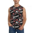 thumbnail image 2 of Lsque Vintage Skull Casino Print Men's Cotton Blend Sleeveless Muscle Shirts (S-3XL)- Moisture Wicking, Odor Protection, UPF 30+,3X-Large, 2 of 8