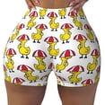 thumbnail image 2 of Salouo Rubber Duck Chicken Bird Print Women's Athletic Shorts,Booty Shorts Biker Shorts High Waisted Elastic Workout Shorts for Yoga Gym Running Sports-Medium, 2 of 8