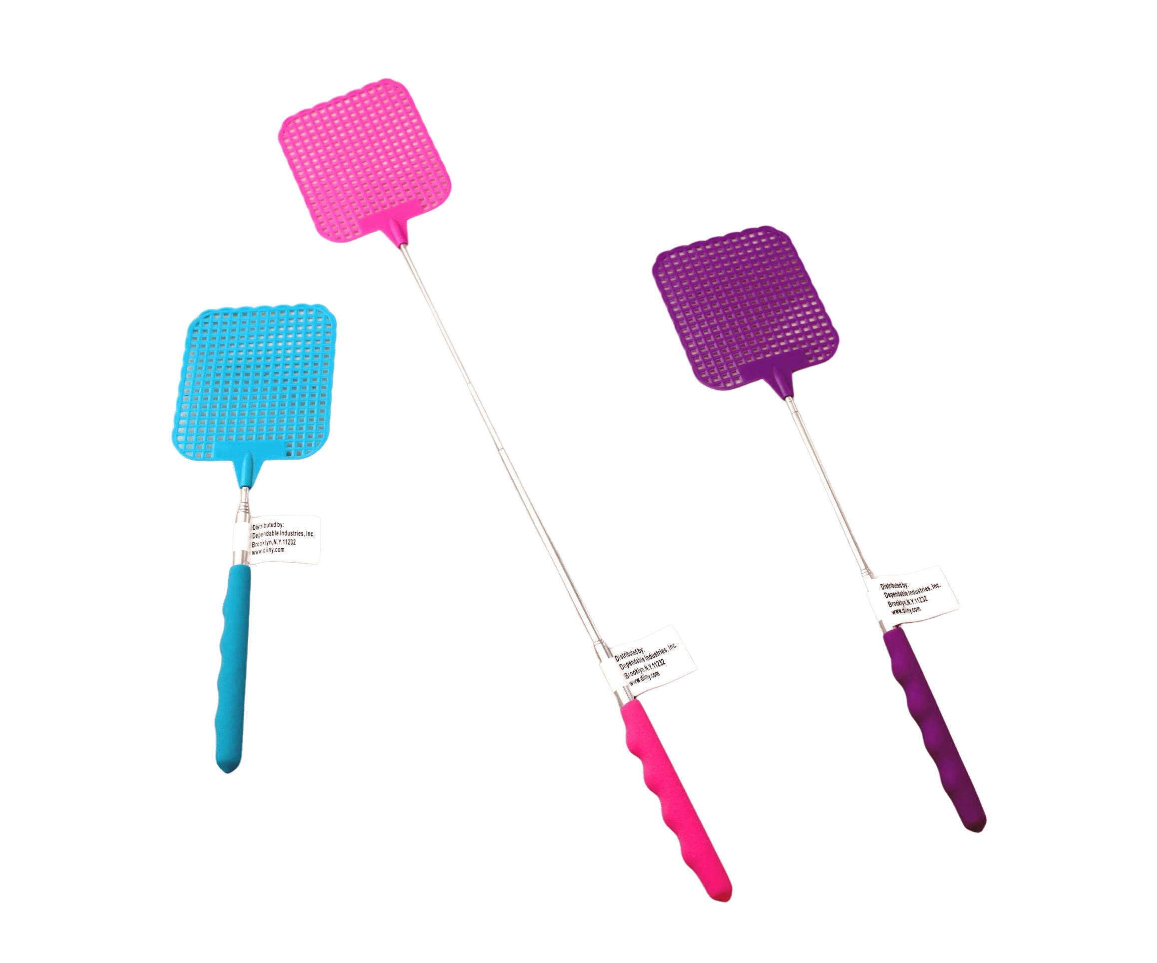 2pc NEW EXTENDABLE BRIGHT COLOR SMOOTH TOUCH FLY SWATTER TELESCOPIC EXTENDS 21” 