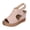 Pink, variant on Women's Orthopedic Wedge Sandals Arch Support Leather Platform Espadrilles Shoes Peep Toe Comfortable Casual Summer Heels Pink Size 9
