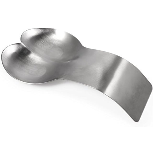 rykey kitchen stainless steel double spoon rest spoon holder silvery