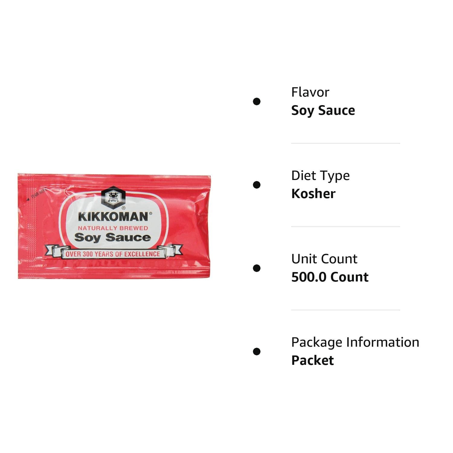 Kikkoman Soy Sauce Packets, 500-count
