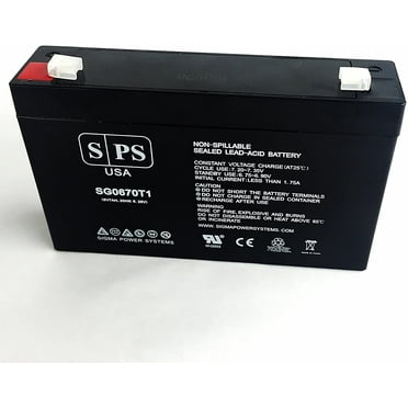 SPS Brand 6V 7 Ah Replacement Battery (SG0670T1) for Land Rover Evoque 6v Ride On (1 Pack)