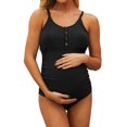 thumbnail image 1 of Traje de baño de una pieza para mujeres embarazadas, color sólido, diseño simple, que cubre el vientre, suelto, que sujeta el vientre, traje de baño de playa sexy de triángulo, 1 of 6