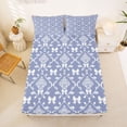 thumbnail image 5 of jejeloiu Sweet Bow Queen Sheets For Men Women,Delicate Pattern Queen Sheet Sets,Light Blue White,4pcs,1 Flat Sheet, 1 Fitted Sheet and 2 Pillowcases, 5 of 6
