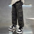 thumbnail image 5 of CAUYDY Boy's Camo Cargo Pants Joggers Baggy Fall Elastic Waist Wide Led Casual Hunting Pants with Pockets(L101-Camouflage,5-6 Y), 5 of 6