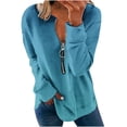 thumbnail image 2 of Fengqque Women's Color Block Printed Sweatshirt Half Zip Crew Neck Long Sleeve Casual Pullover Tops Sky Blue 10(XL), 2 of 5