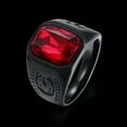 thumbnail image 2 of QQTDFG Stainless Steel Black Gun Ring Mens Red Black Stone B550-9, 2 of 7
