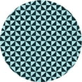 thumbnail image 1 of Ahgly Company Machine Washable Indoor Square Transitional Blue Lagoon Blue Area Rugs, 3' Square, 1 of 7