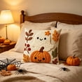 thumbnail image 5 of Halloween Ghost Pumpkin Pillow Cover, Black Cat Print, 18x18 Soft Cushion Case, Hidden Zipper, Fall Thanksgiving Decor for Sofa Home by MPOISVA, 5 of 7