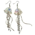 thumbnail image 1 of Earrings For Women Clear Resin Dangling Drop Jewelry Handmade Boho Transparent Fringe Statement Accessory, 1 of 4