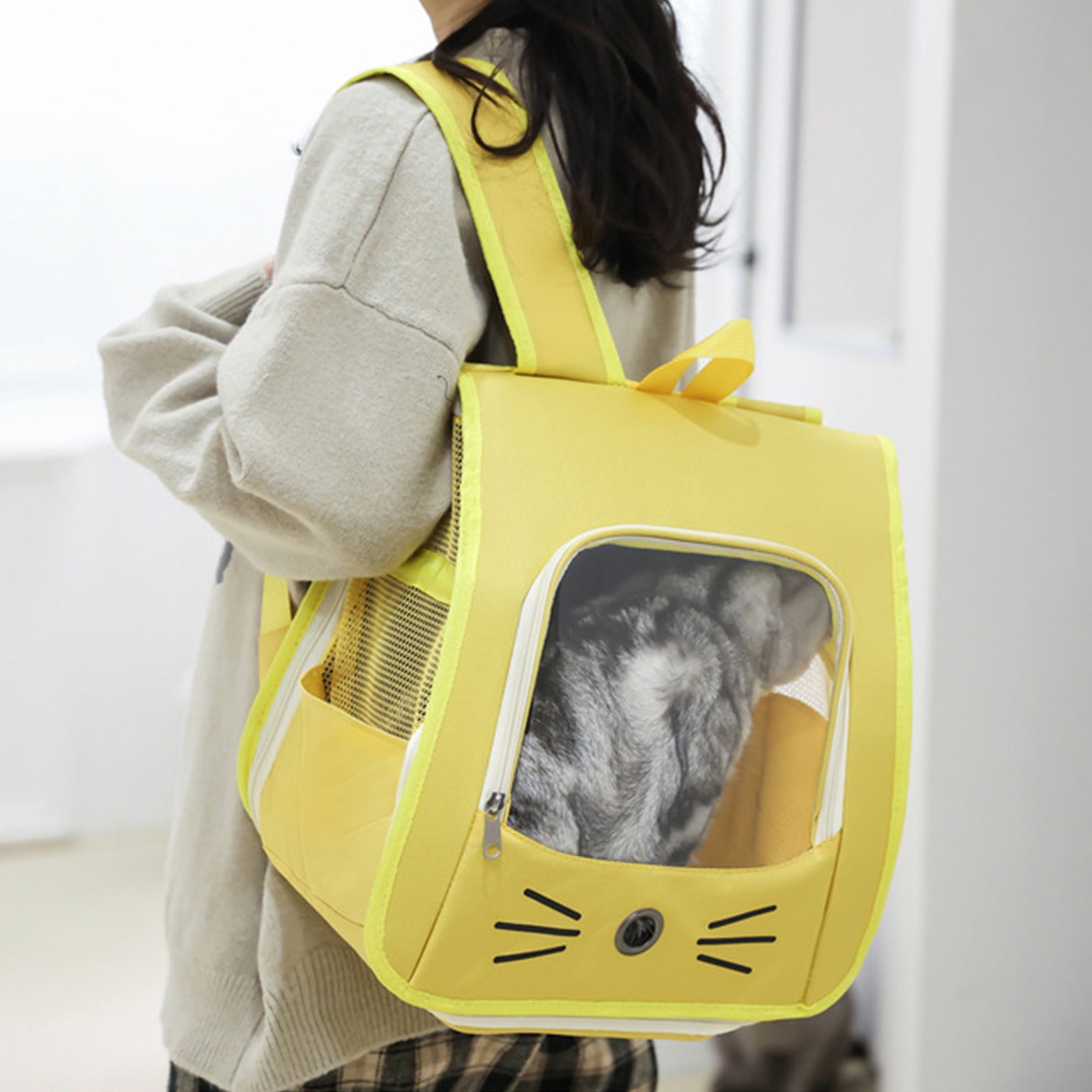 Msgweeeg Cats Bag Carrier Cats Carrier Handheld Backpack 2 In 1 Cats Carrier Foldable Pet Backpack for Small Dogs Cats Pet Sling Carrier Suitable for Outdoor Hiking Vet Visits Travel