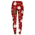 thumbnail image 4 of Dmsael Womens Outfits Christmas Leggings For Women Casual Fashion Xmas Santa Printed Sports Tight Full Length Yoga Pants Soft Stretchy Tummy Control Legging Wine,XL, 4 of 6