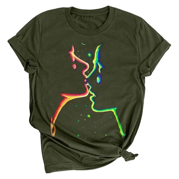 Camiseta holgada de manga corta con estampado de mueca retro para hombre y mujer Pompotops hfajkhk139007
