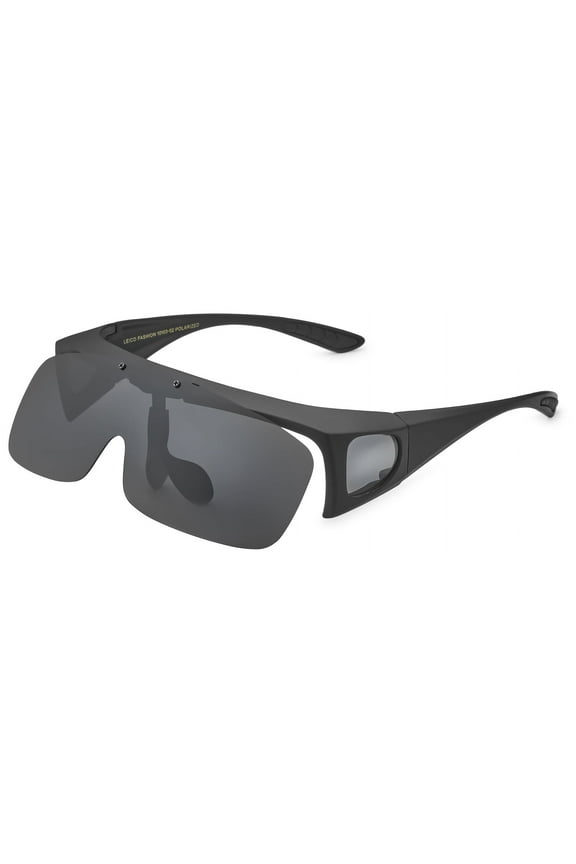 Polarized Sunglasses Fit Over Prescription Glasses for Men Women Flip Up Shield Lens Driving Shades
