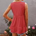 thumbnail image 3 of Gibobby Mujeres Sleeveveless Loose Tank V Cuck Straps Casual Flowy Tunic Camis Top(Rojo de la sandía,CH), 3 of 5